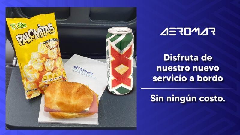 Aeromar estrena su servicio de alimentos a bordo